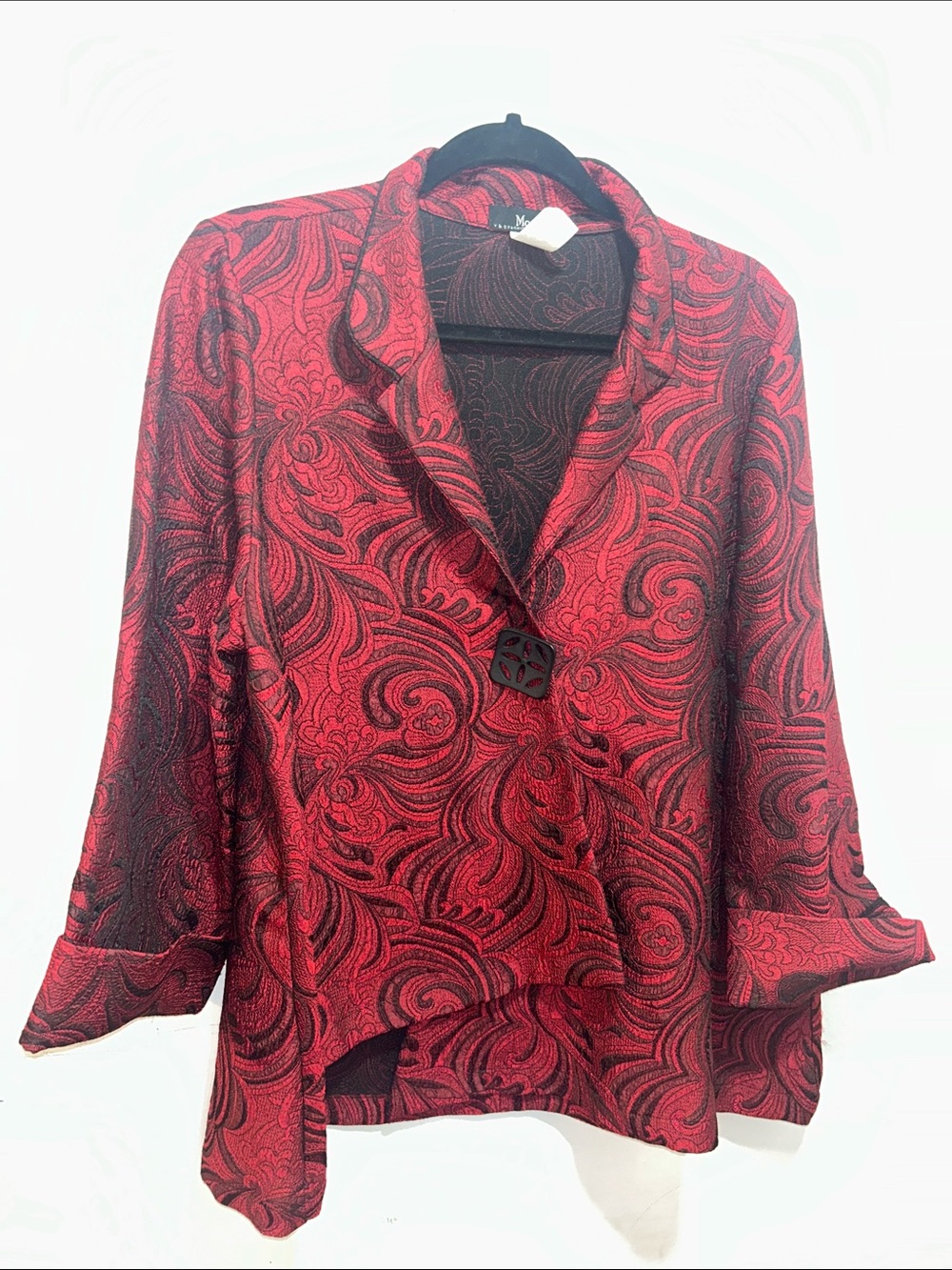 Moonlight Y&S Fashion Design Red Swirl Textured Pattern Jacket